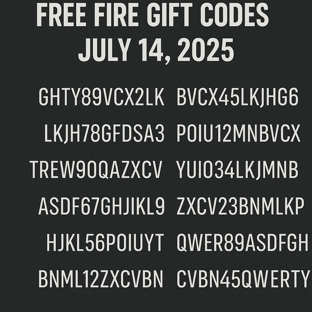 🎁 FREE FIRE GIFT CODES — JULY 14, 2025